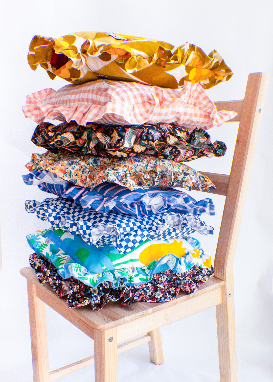 Housse de coussin carrée à froufrou